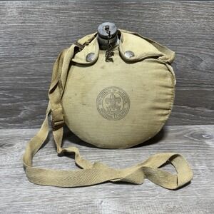 Vintage Boy Scouts Of America Be Prepared Water Canteen And Carrying Bag (J5)